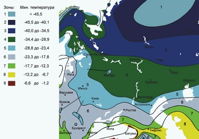 Климатические зоны и зоны зимостойкости (морозостойкости) растений USDA. Карта климатических зон России и Европы